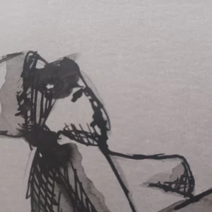 Ilustración en tinta de figura reclinada - Apuntes del natural - Imagen del producto