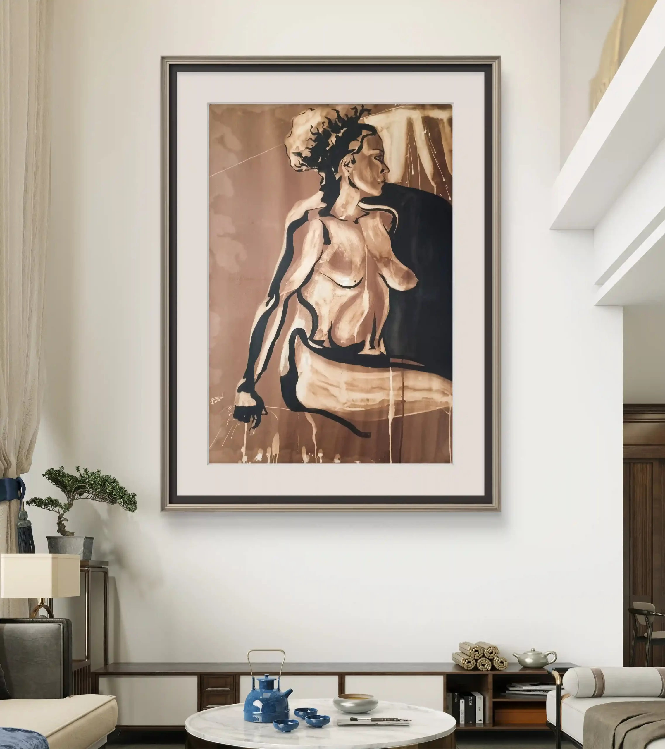 Diálogos en Tinta y Lejía – Obra Original en Tinta y Nogalina - Nogalina - Imagen del producto